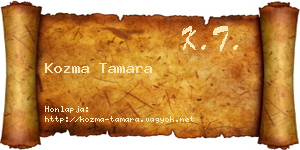 Kozma Tamara névjegykártya