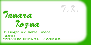 tamara kozma business card